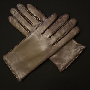 Fratelli Orsini Womens Brown Leather Gloves Cashmere Lined Made Italy Size 7 1/2